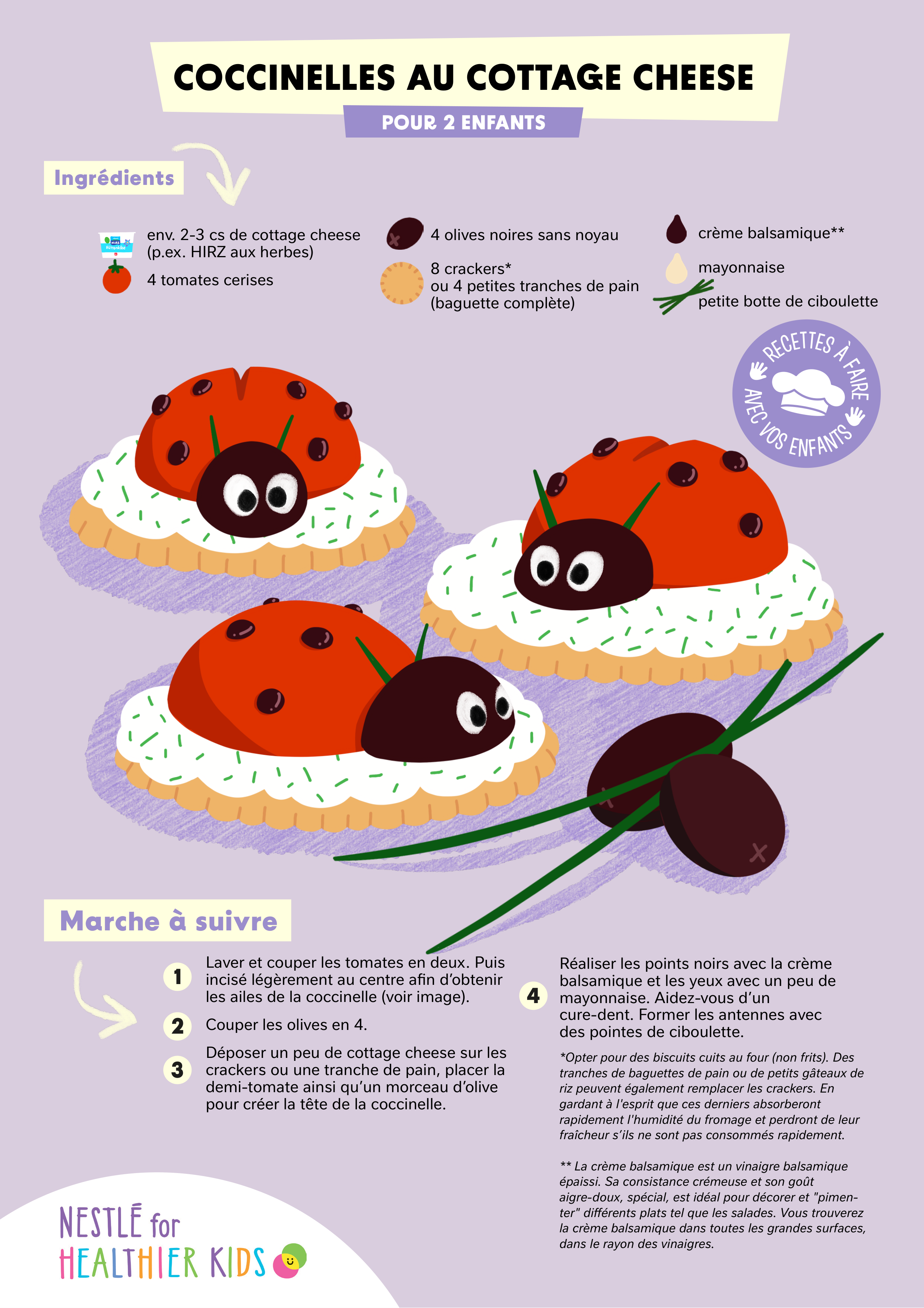Coccinelle au cottage cheese