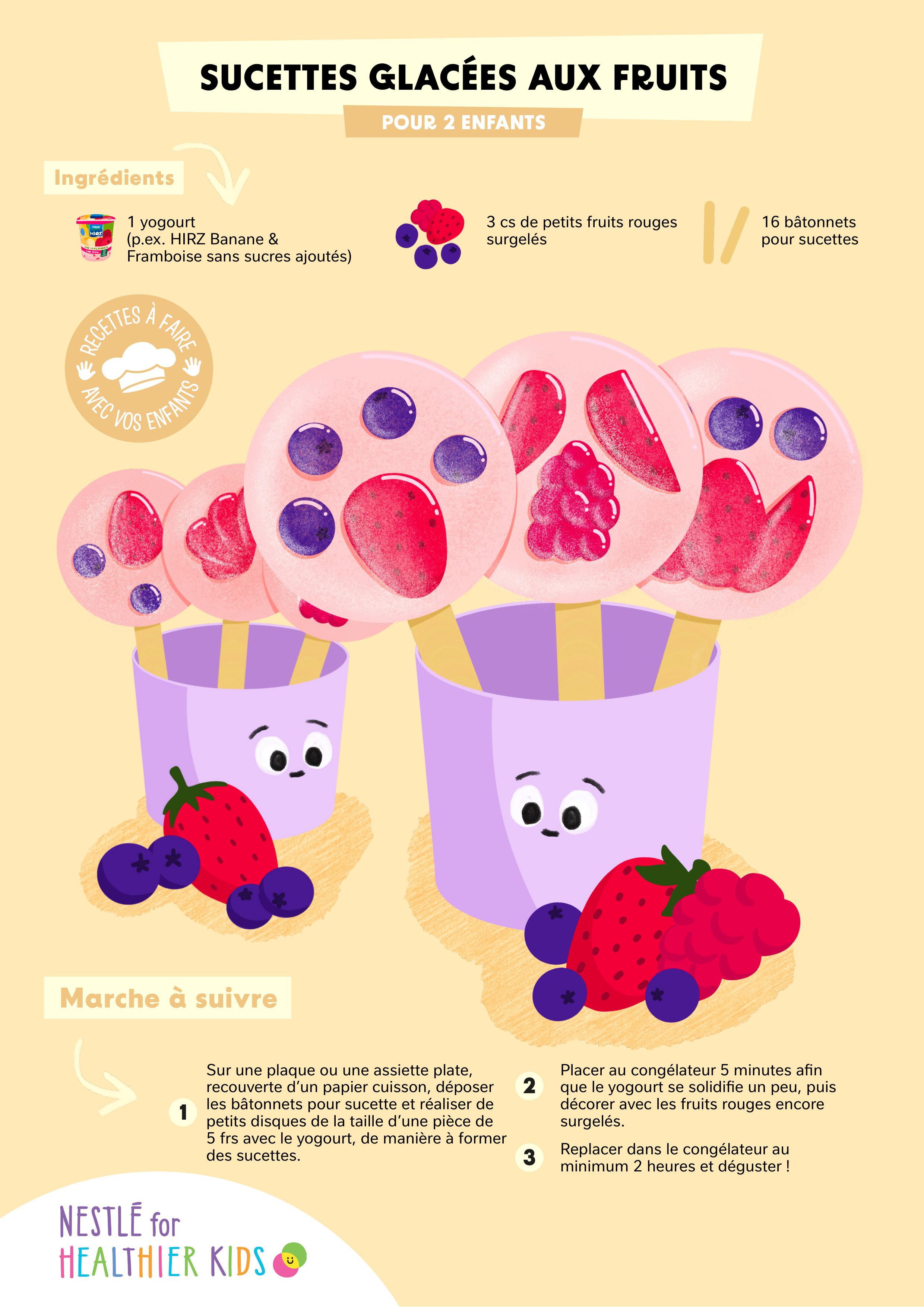 Sucettes glacées aux yoghourt et fruits