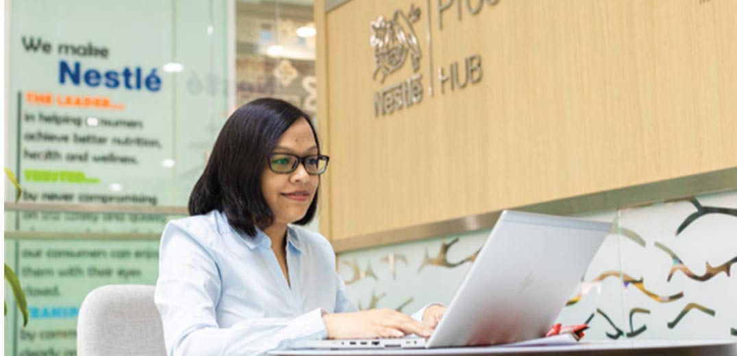 employee by computer